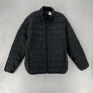 Eddie Bauer Puffer Jacket Mens XL Down Quilted Zip Black Warn Winter Coat